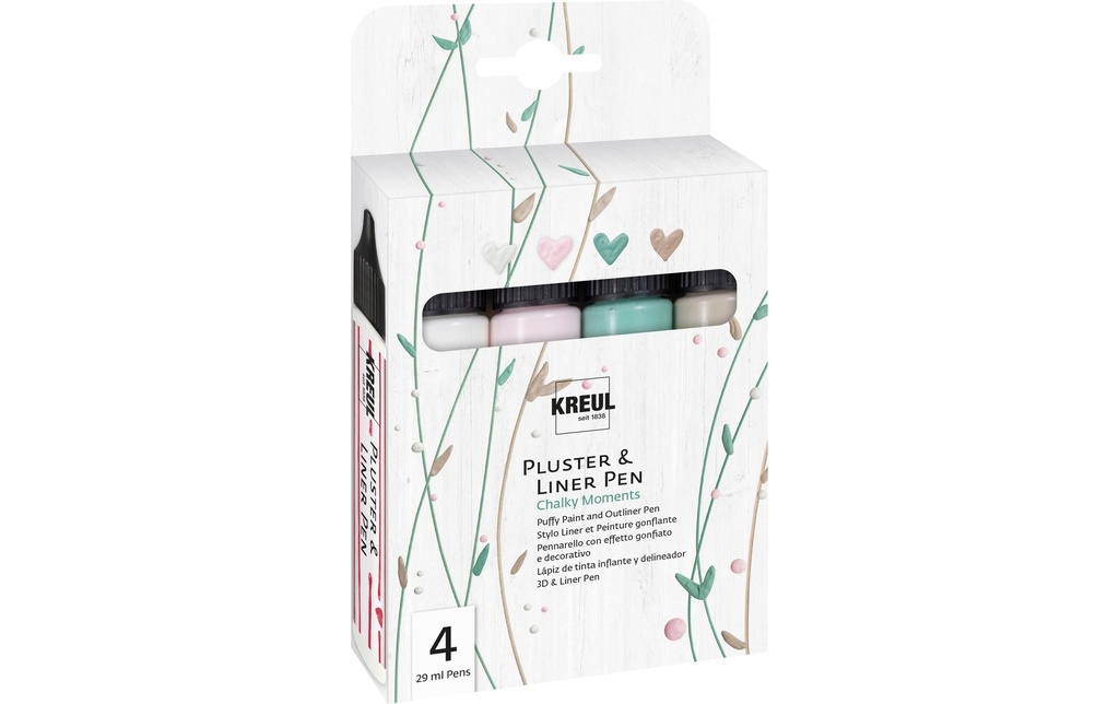 Kreul Peinture à effet Set Pen Liner Chalky Moments 29 ml x 4 pièces