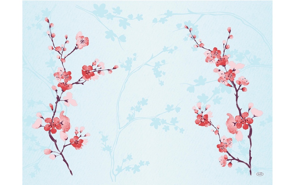 Duni Set de table Cherry Breeze 100 pièces, 40 cm x 30 cm, Blanc/Rose