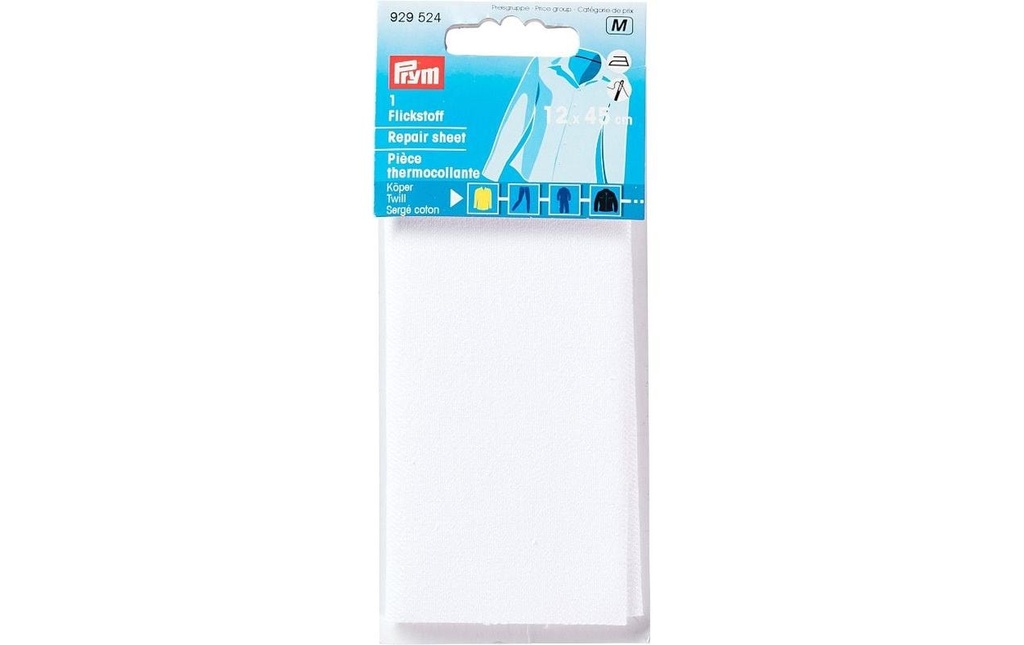 Prym Pièce thermocollante Blanc, 12 x 45 cm