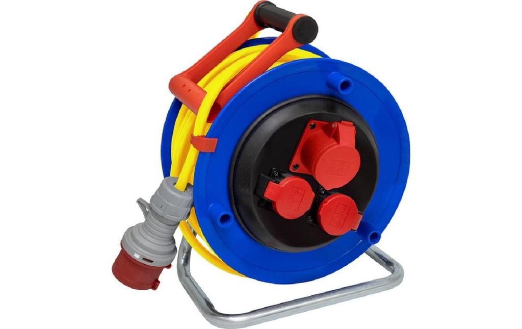 Brennenstuhl Enrouleur de câble pour chantier BAT ST 290 25 m 1x CEE/5 + 2x T25