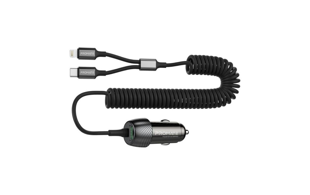 Promate Chargeur de voiture PowerDrive-33PDCI QC3.0, Chargeur de voiture