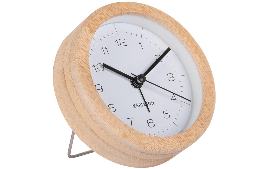 KARLSSON Réveil classique Neat Round Bambou / Blanc
