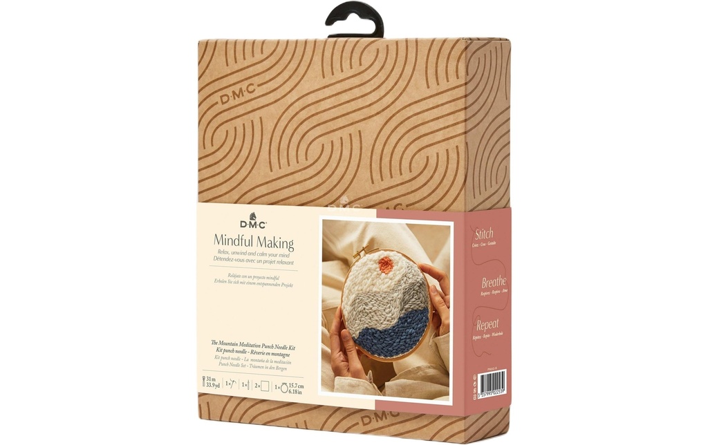 DMC Set de broderie Mindful Making Sommet de montagne, Ø 15.7 cm