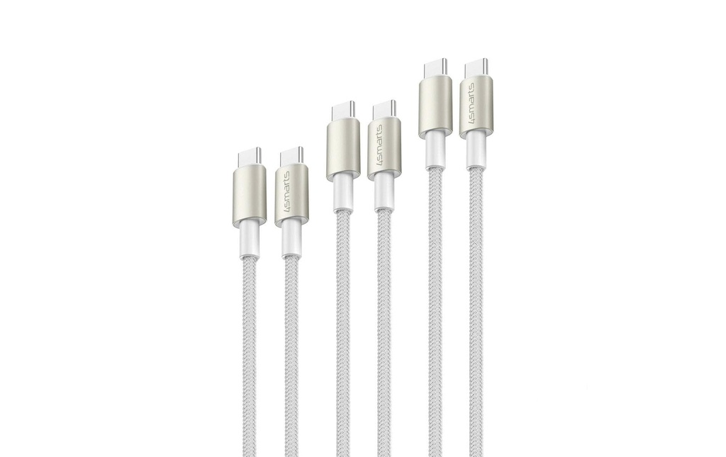 4smarts Câble USB Lot de 3 0.5m+1.5m+3m USB-C - USB-C