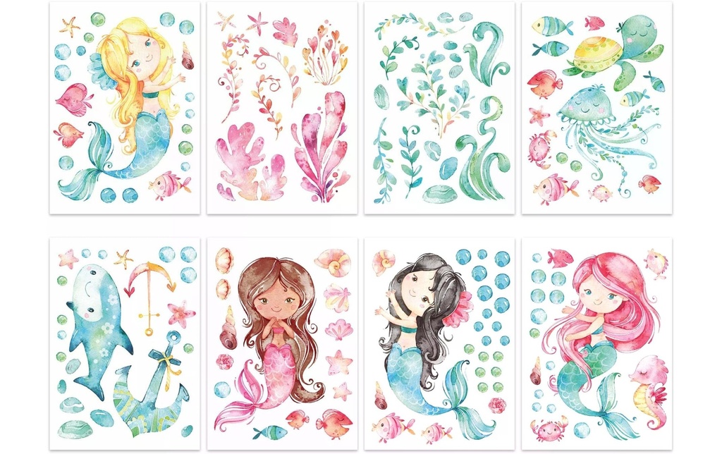 Papierdrachen Kit de tatouage mural Sirène