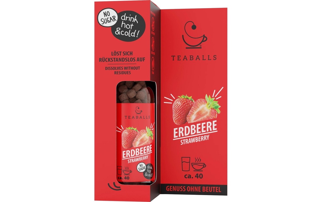 TEABALLS Teaballs Fraise Black Selection environ 40 tasses