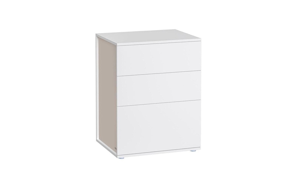 Songmics Table de nuit avec 3 tiroirs 45 x 58.7 cm, Blanc