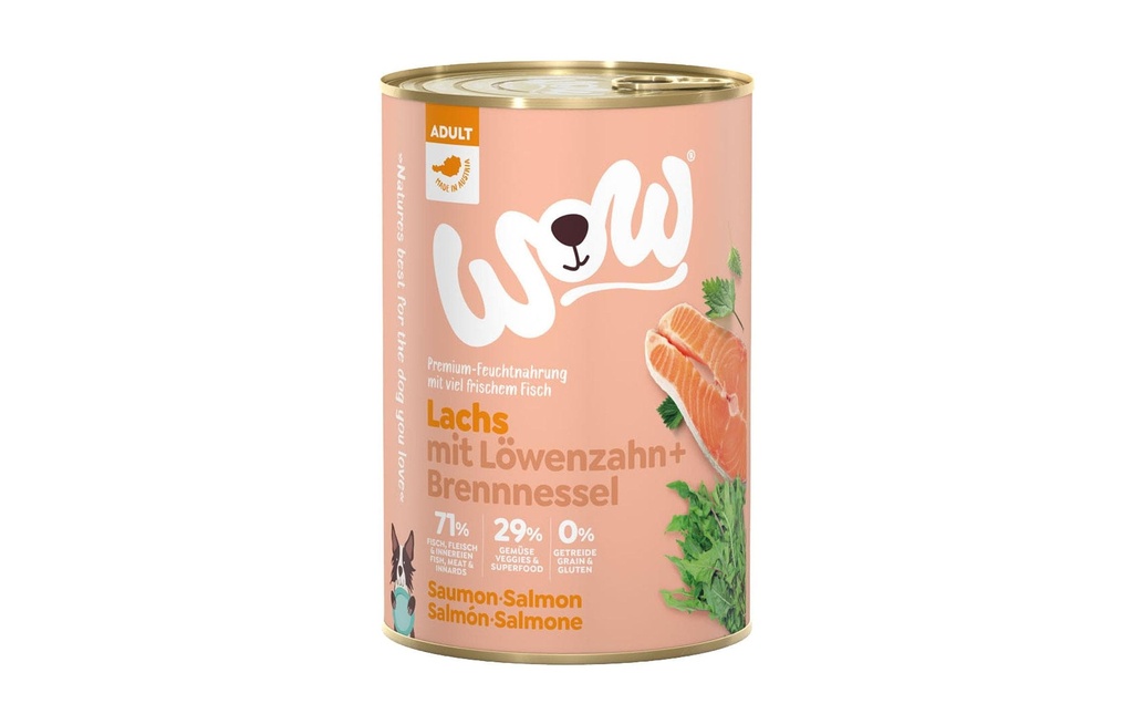 WOW Alimentation humide Adult saumon, 400 g