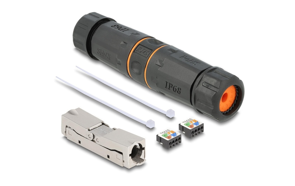 Delock Accouplement LSA – LSA, Cat.6A, IP68, noir 1 Pièce/s