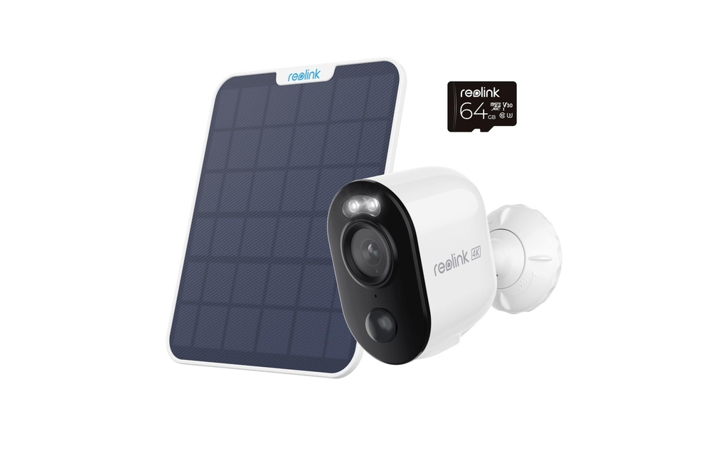 Reolink Caméra réseau B350 Blanc, panneau solaire et carte de 64 Go inclus