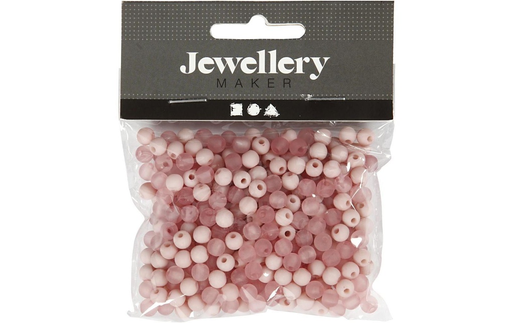 Creativ Company Perles en plastique 6 mm, rose, 150 pcs.