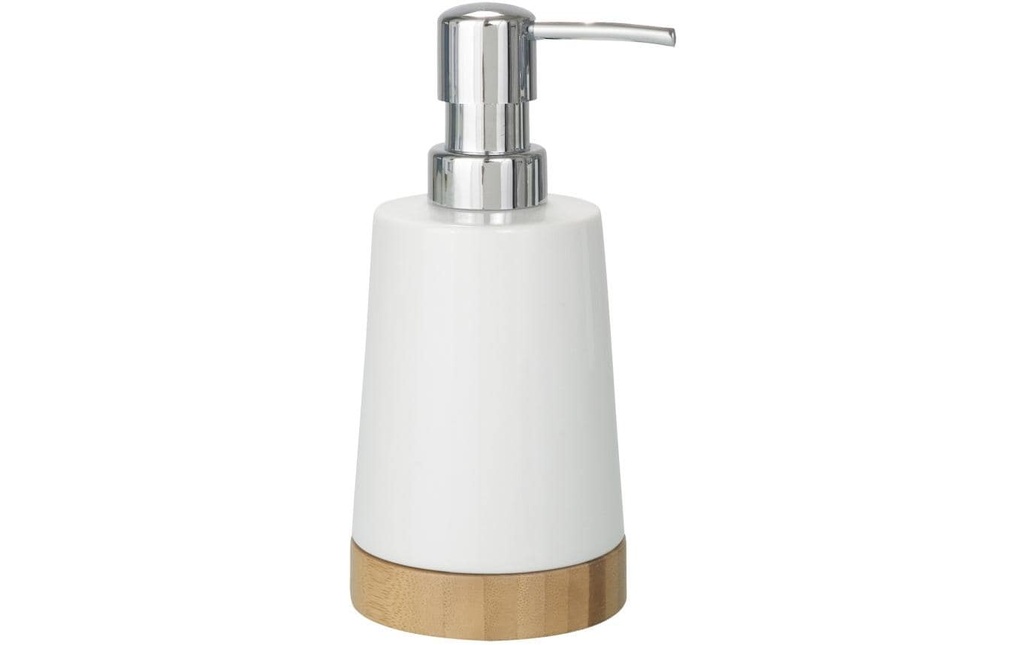 Wenko Distributeur de savon Bamboo 330 ml, Blanc