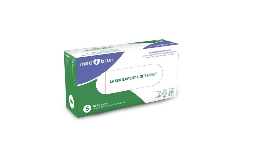 MedBrun Latex Expert M, Beige, 100 pièces