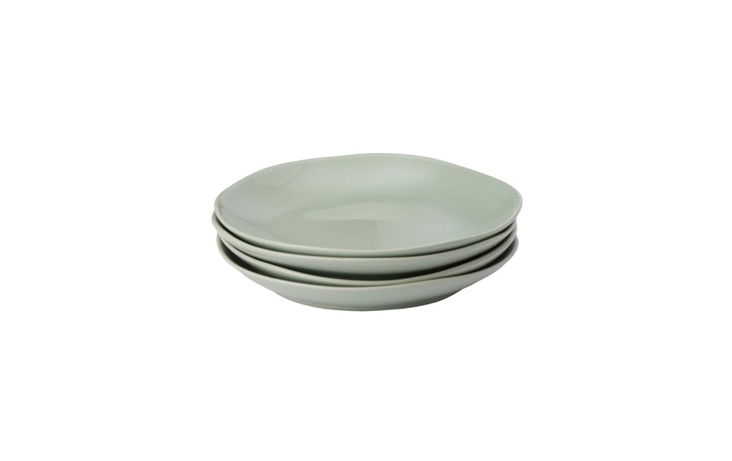 Urbanara Assiettes pour le petit-déjeuner et à dessert Capela 4 pièces, 20 cm, Pistache