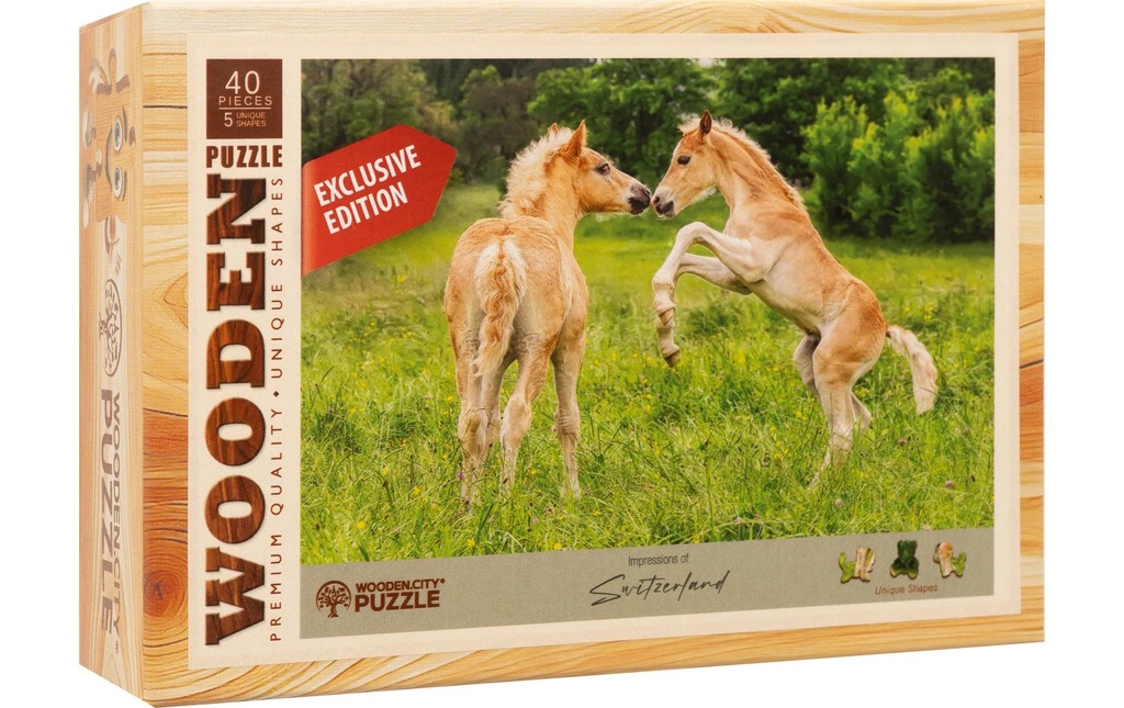 Wooden City Puzzle en bois Poulain 40 pièces
