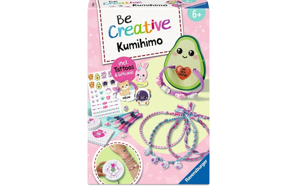 Ravensburger Kit de bricolage Kumihimo Bracelets d'amitié kawaii et tatouages
