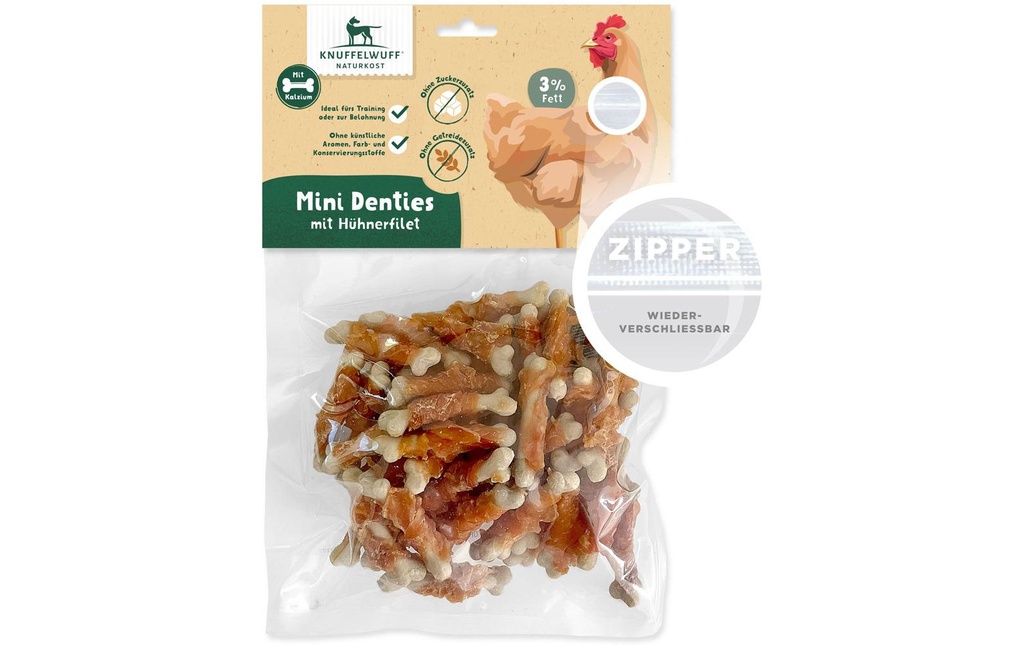 Knuffelwuff Produit à mâcher  Mini Denties au filet de poulet 500 g