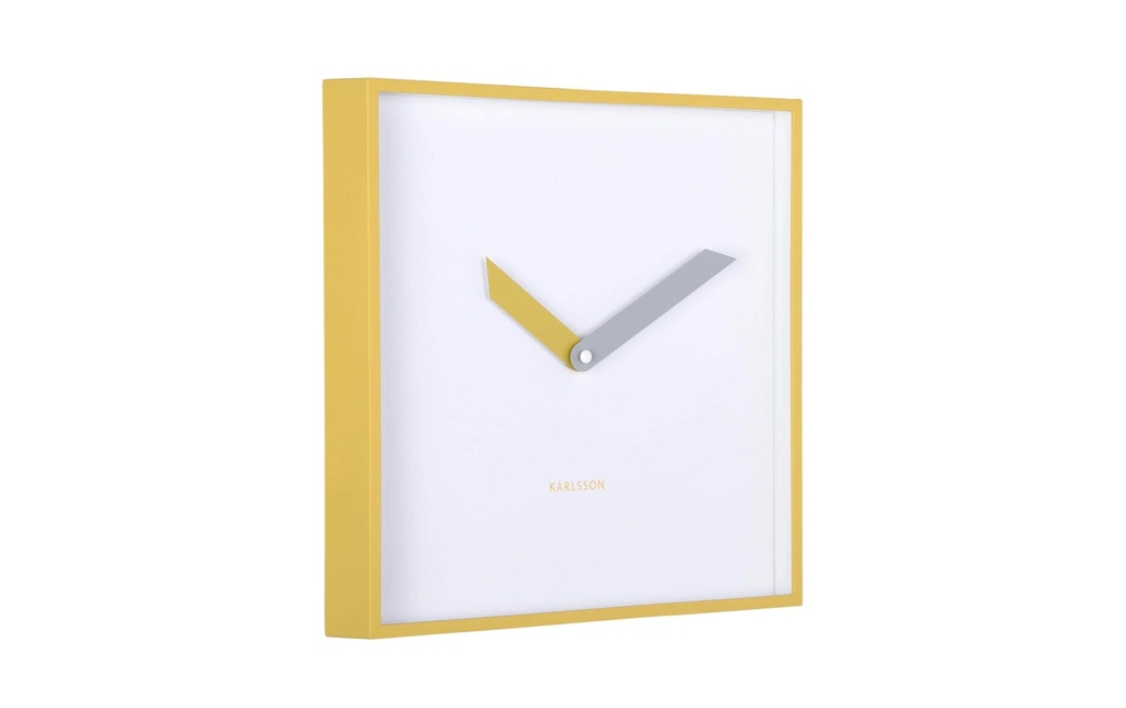 KARLSSON Horloge murale Cool Retro Cuadrado 28,3 x 28.3 cm, jaune citrine