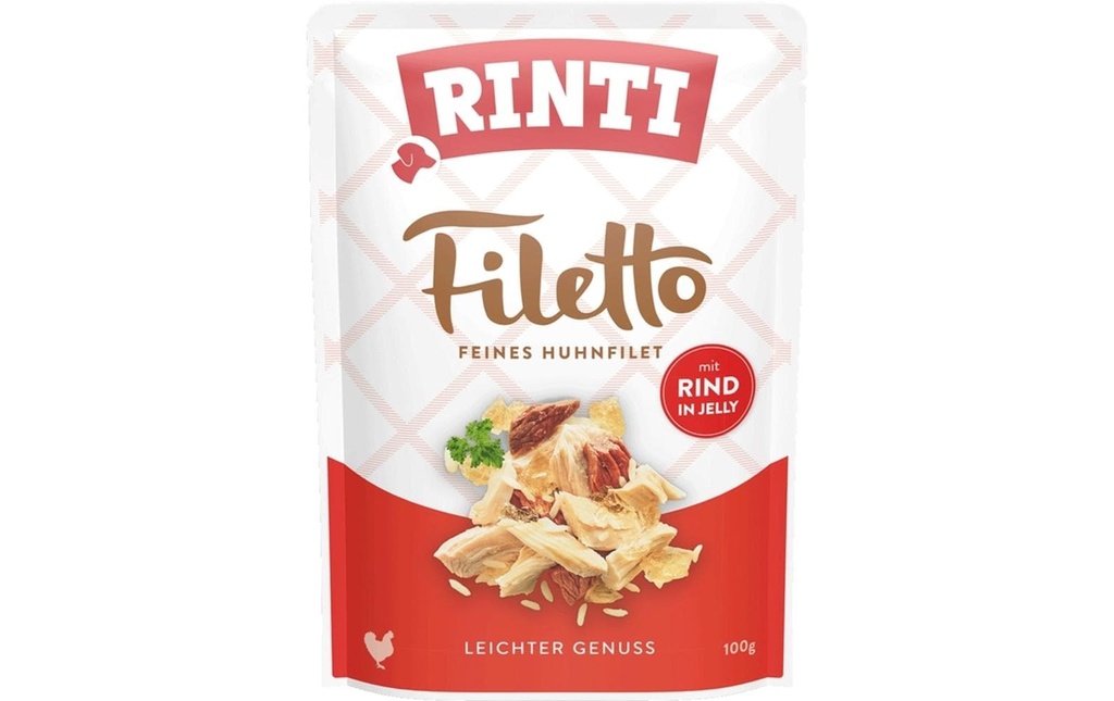 Rinti Alimentation humide Filetto poulet + bœuf en gelée, 100 g