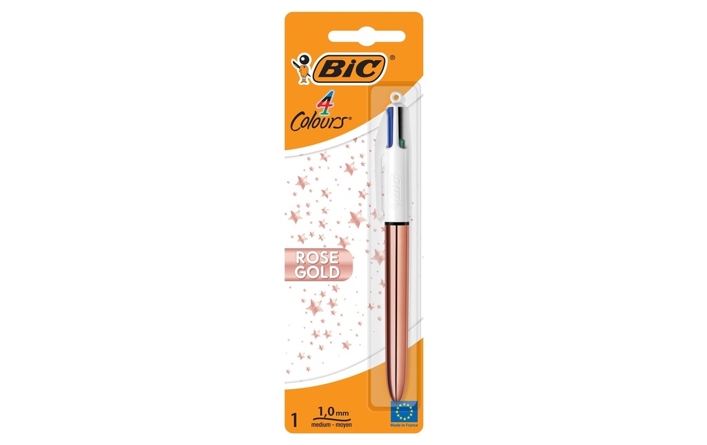 BIC Stylo à bille multicolore 4 couleurs 0,32 mm, Doré