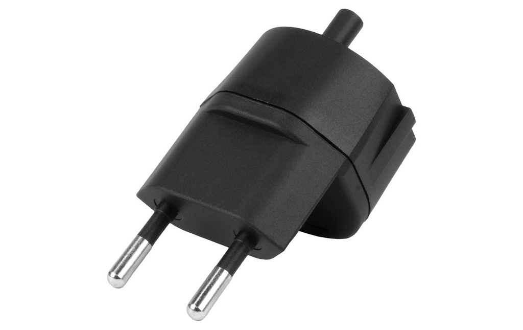 STEFFEN Adaptateur fixe 2 pôles allemand sur connecteur CH T11 noir, CEE7