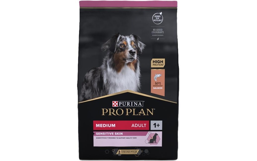 Purina Pro Plan Alimentation sèche M Adult Sensitive Skin Saumon, 3 kg