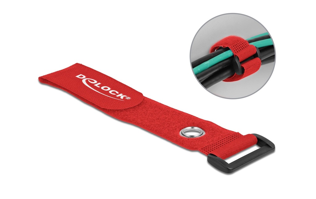 Delock Serre-câble auto-agrippant Rouge 280 mm x 38 mm 3 pièces