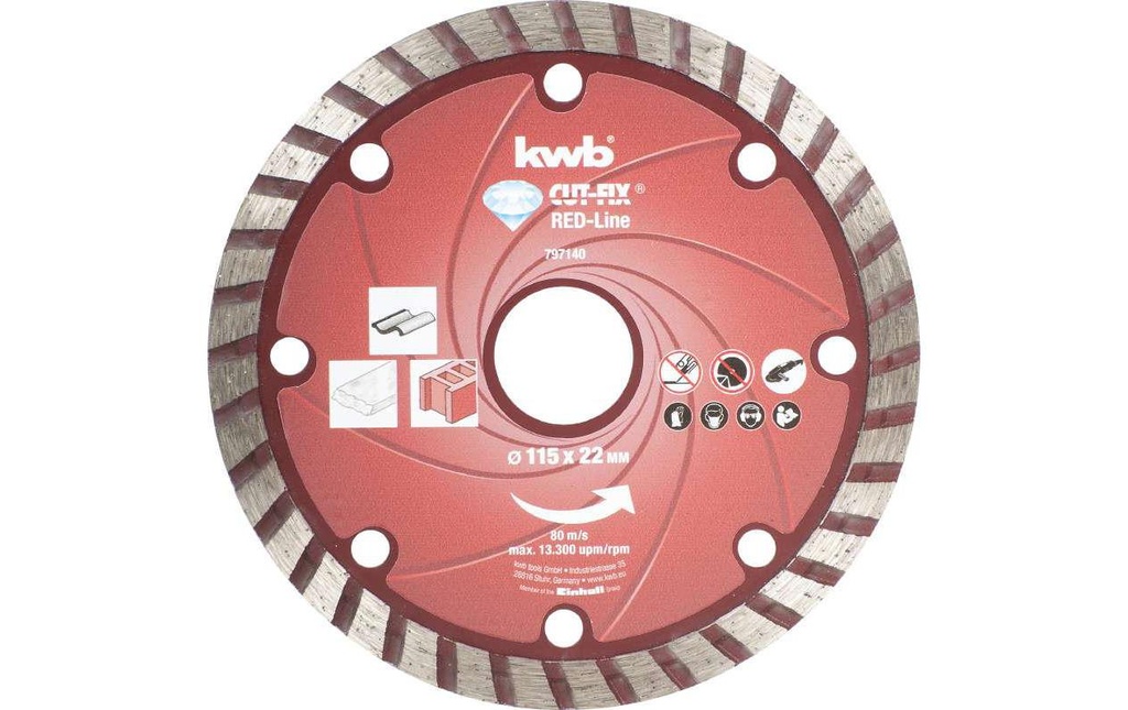 kwb Disque à trancher Red-Line Diamant 115 mm