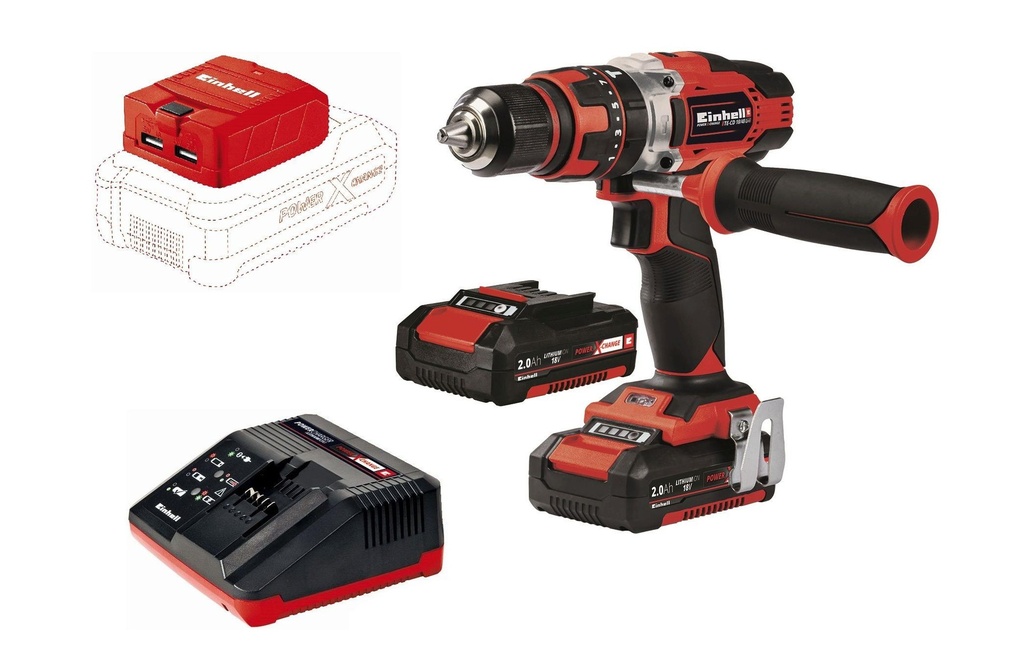 Einhell Perceuses à percussion sans fil TE-CD 18/48 Li Kit