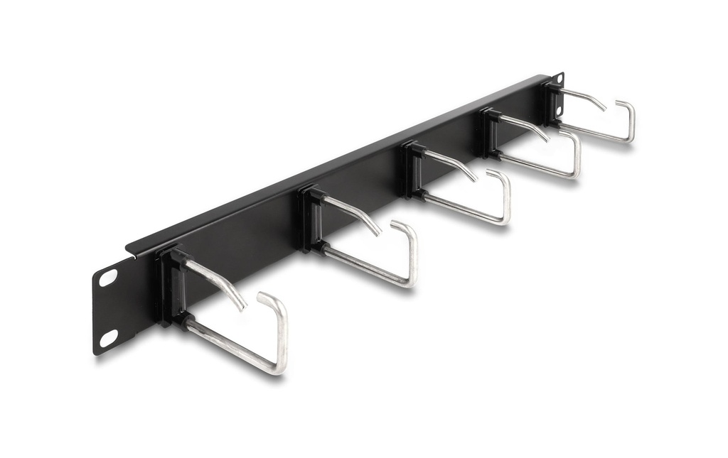 Delock Panneau de câblage avec 5 crochets métalliques, 1U , Argenté