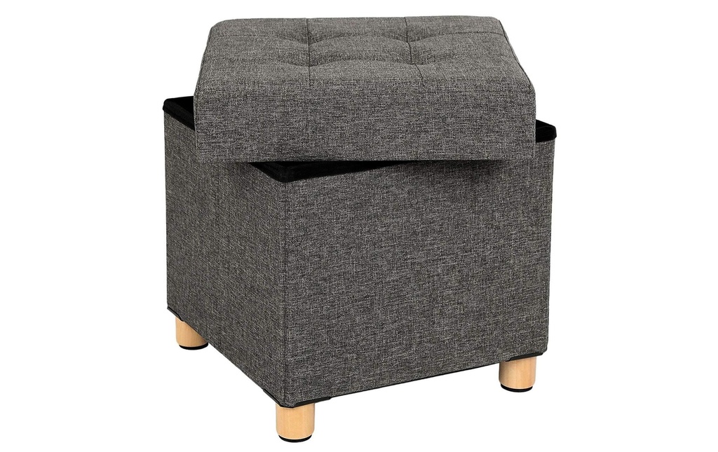 Songmics Coffre-siège avec rangement, 38 x 40 cm, Gris fonce