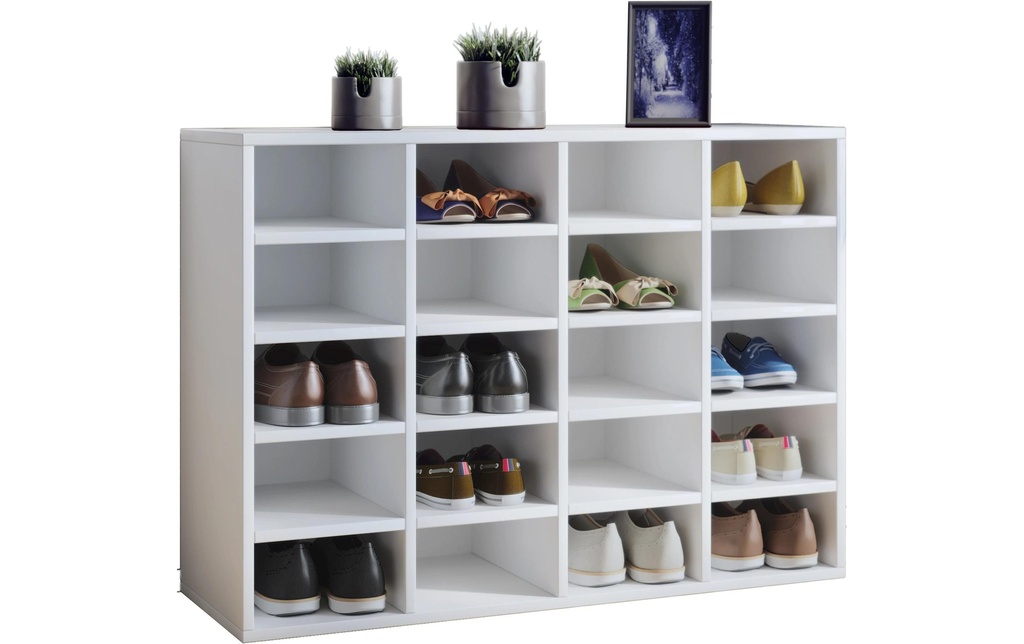 VCM Armoire à chaussures Hinsol L 92 x 67 cm, Blanc