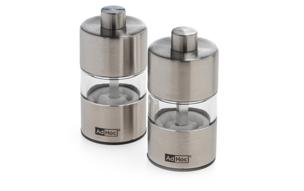 AdHoc Moulins à sel et à poivre Minimill 2 pièces, 6.2 cm, Argenté