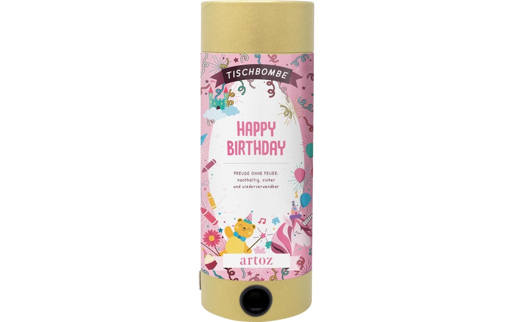 Artoz Bombe de table Happy Birthday Girl sans allumage