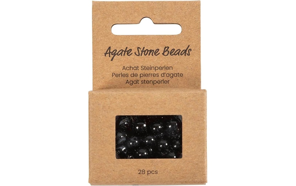 Creativ Company Kits de perles Pierre d'agate noir, 6-10 mm