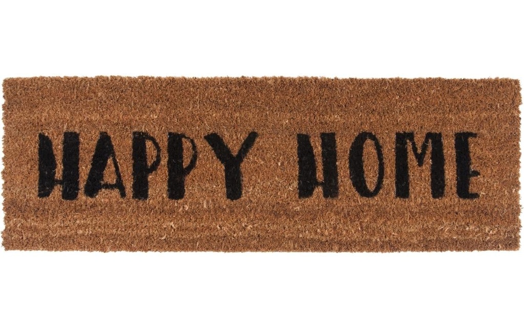 present time Tapis de sol Happy Home Noir 75 cm x 26 cm