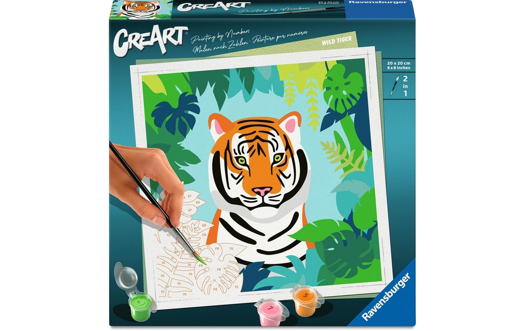 Ravensburger Peinture par numéros CreArt Tigre sauvage 20.00 x 20.00 cm