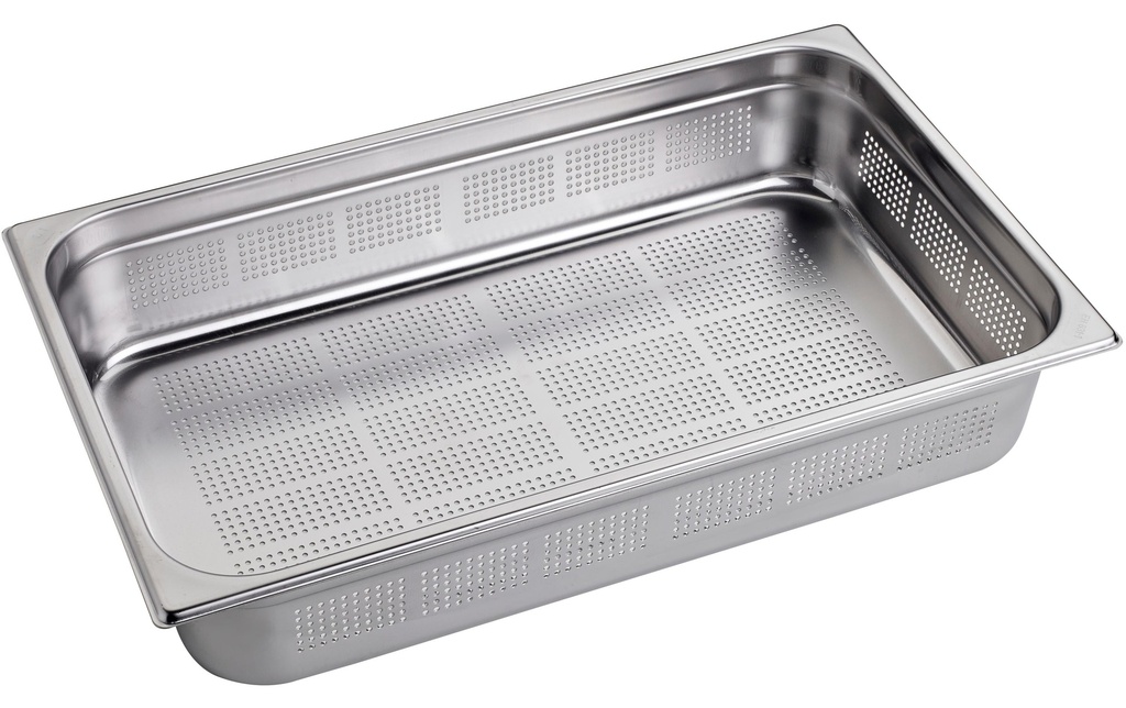 INOX Récipient de cuisson GN 1/1 perforé, 100 mm