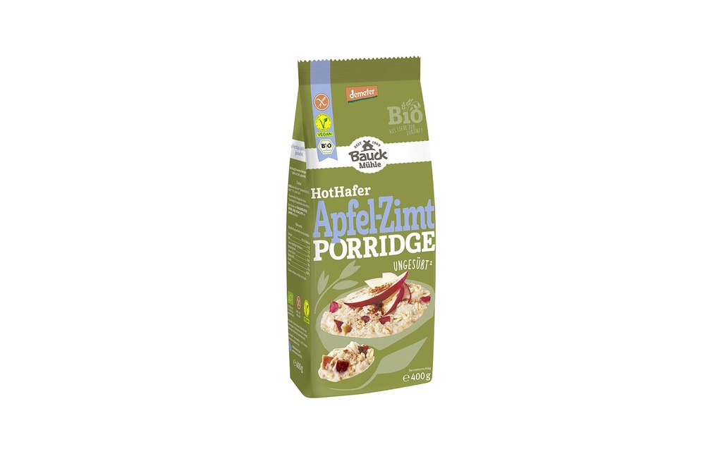 Bauck Mühle Porridge chaud à l'avoine, à la pomme et à la cannelle 400 g