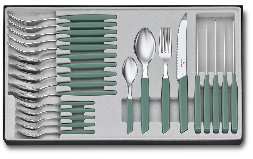 Victorinox Kits de couverts Swiss Modern 24-parties, Vert sauge