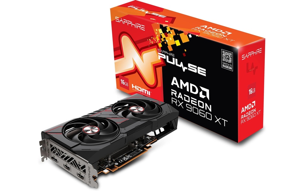 SAPPHIRE Carte graphique AMD Radeon RX9060 XT PULSE OC 16GB GDDR6