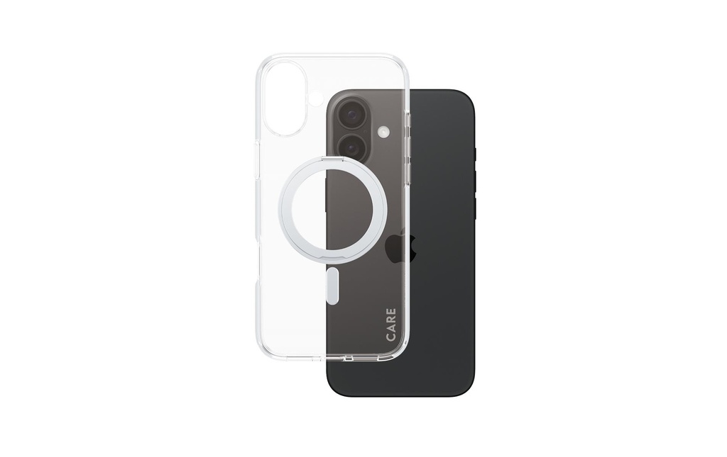 CARE Coque arrière Feature Kickstand iPhone 16 Plus Argent