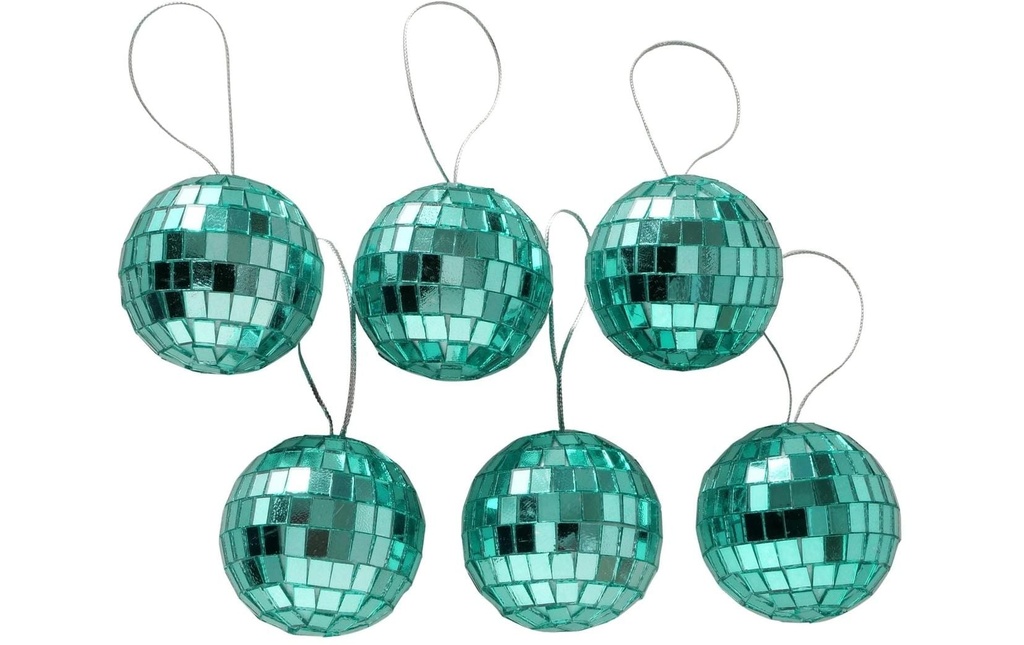 Boltze Décoration de Noël Disco 6 pièces, 5 x 5 cm, vert
