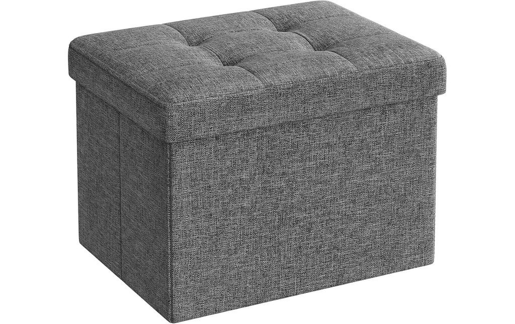 Songmics Coffre-siège Ottomane avec espace de rangement 40 x 31 cm, Gris