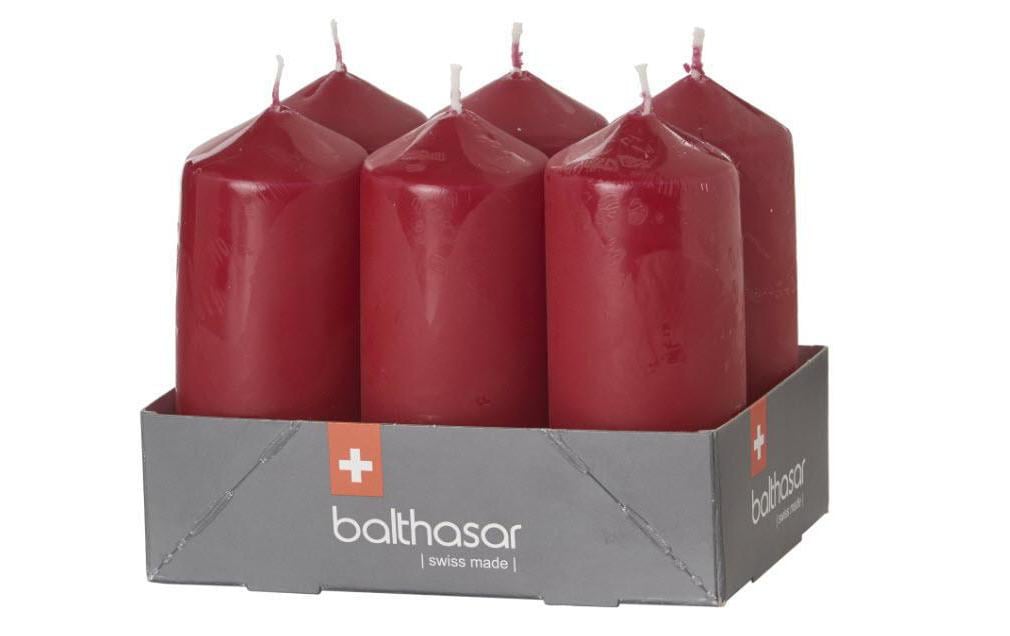 balthasar Bougie cylindrique Rouge antique, 6 pièces
