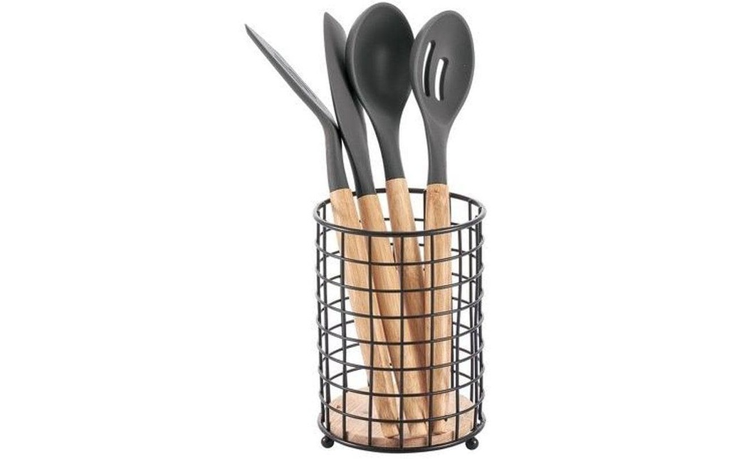 MSV Porte-ustensiles de cuisine Elie Noir/Nature