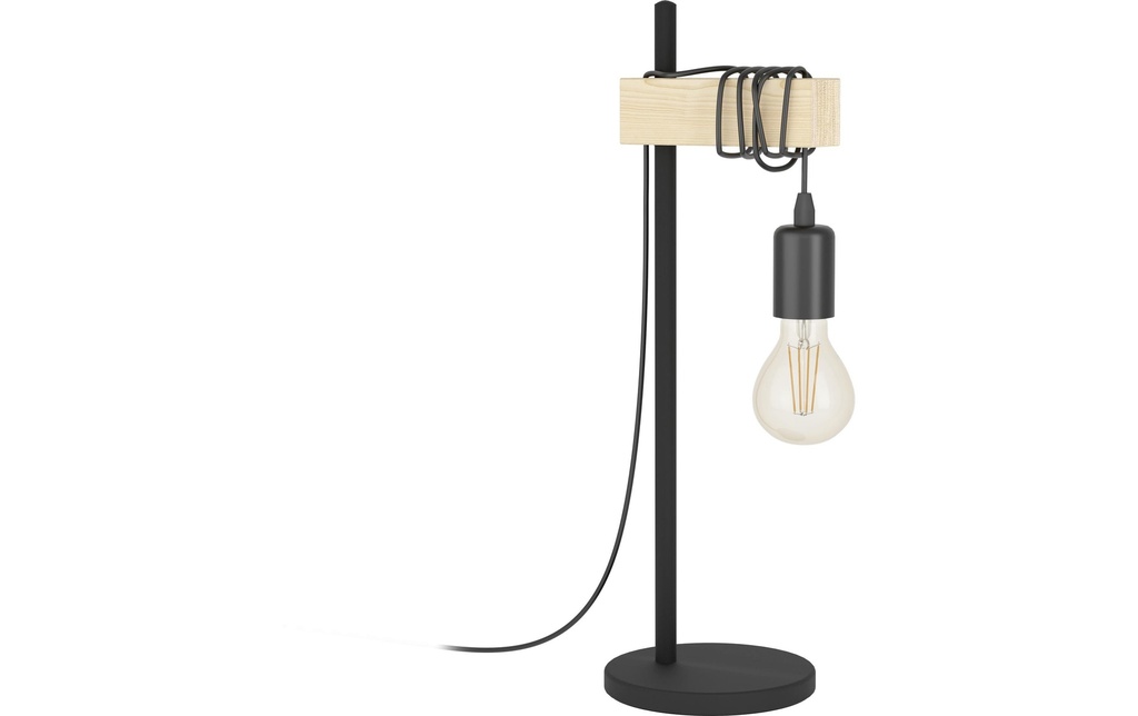 EGLO Leuchten Lampe de bureau TOWNSHEND noir, marron excl. E27 1x10W