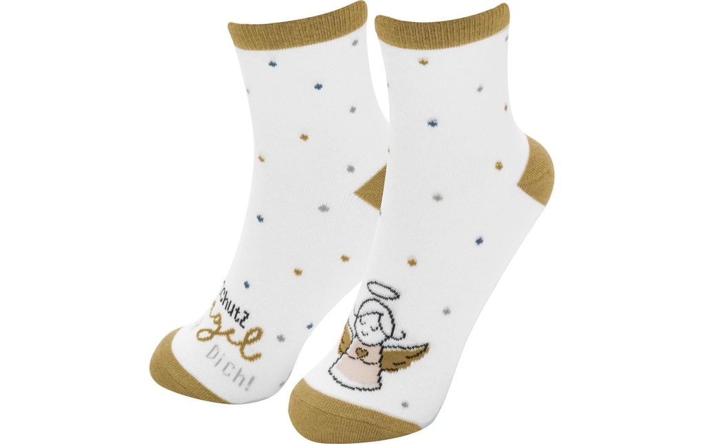 Sheepworld Chaussettes Ange 36 - 40, marron/blanc