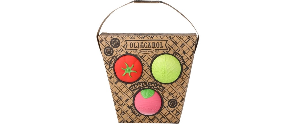 Oli&Carol Hochet silencieux Veggie Salad Baby Balls sensorielles