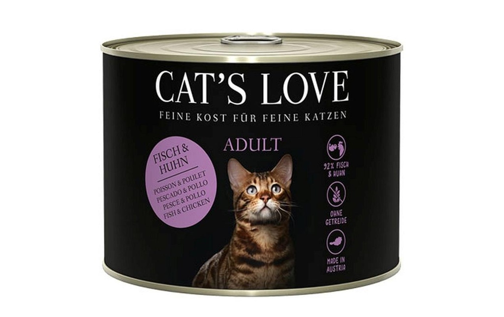 Cat's Love Alimentation humide Adult poisson & poulet, 200 g